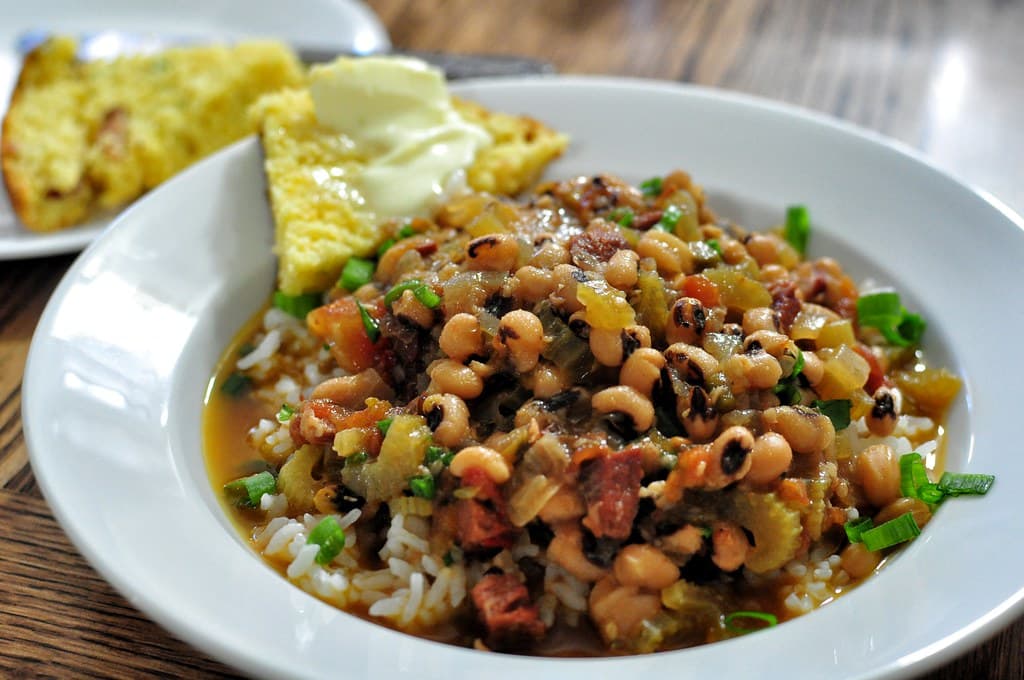 Hoppin' John prepared as a finished dish