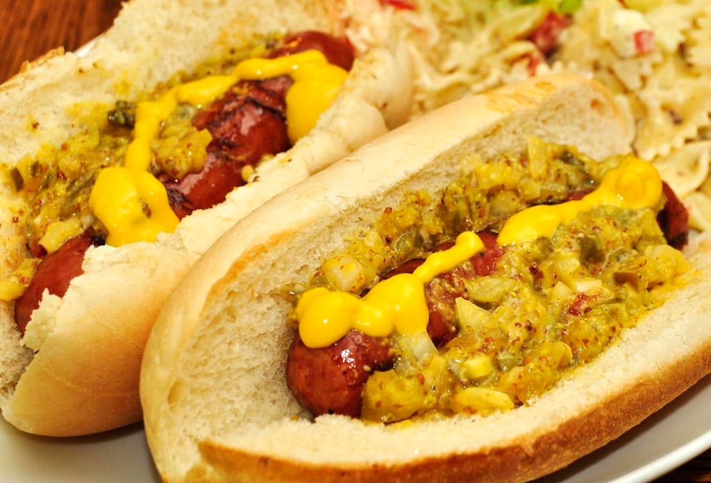 Hot Dogs prepared as a finished dish
