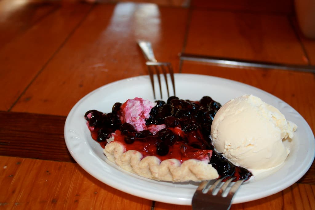 Huckleberry Pie prepared as a finished dish