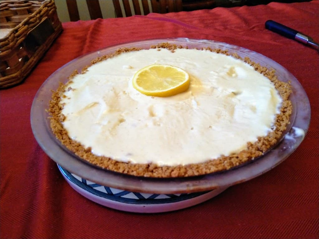 Icebox Pie prepared as a finished dish