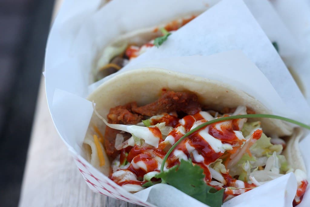 Korean Tacos prepared as a finished dish