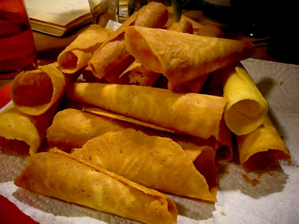 Krumkake prepared as a finished dish