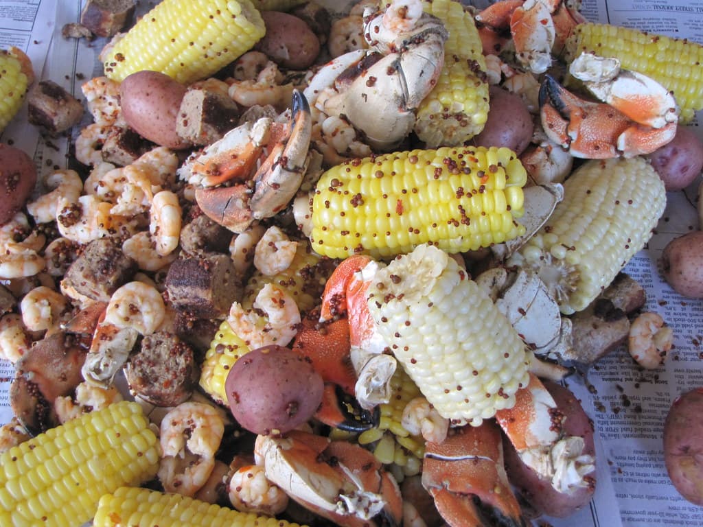 Lowcountry Boil prepared as a finished dish