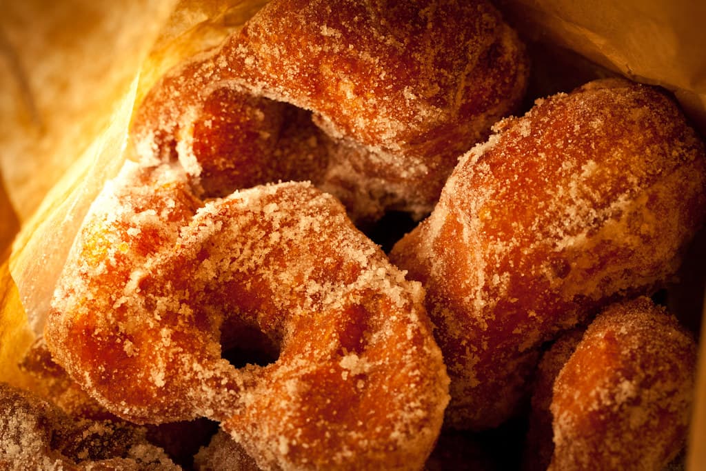 Malasadas prepared as a finished dish