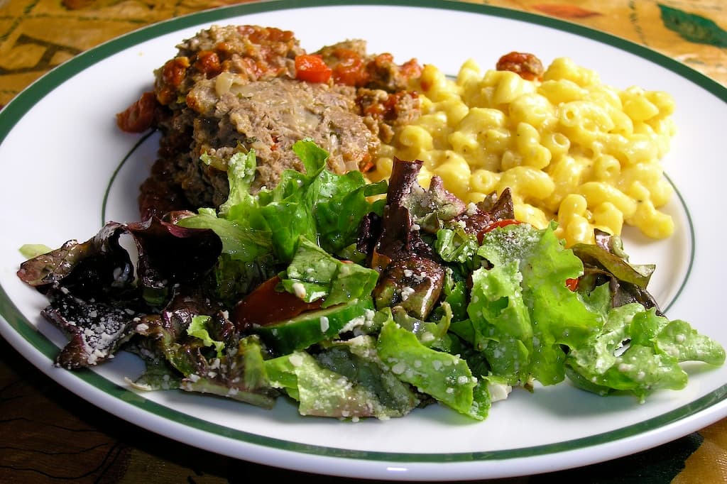 Meatloaf Plate prepared as a finished dish