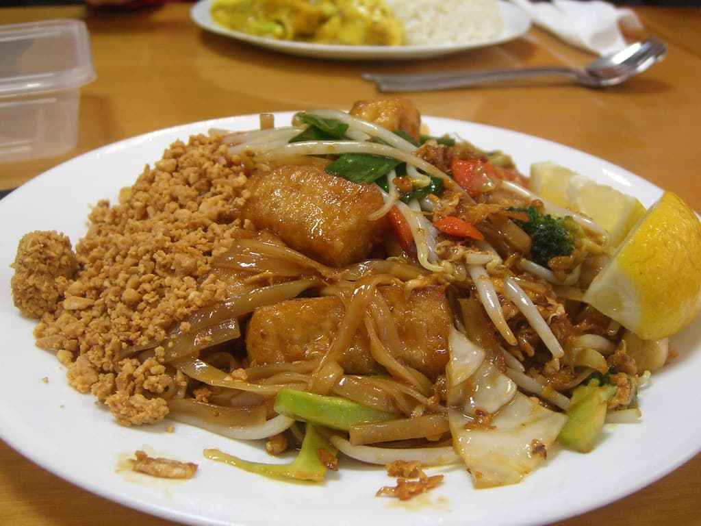 Pad Thai prepared as a finished dish