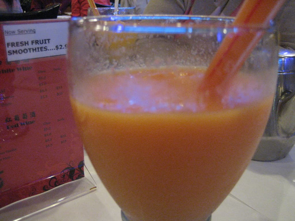 Papaya Smoothie prepared as a finished dish