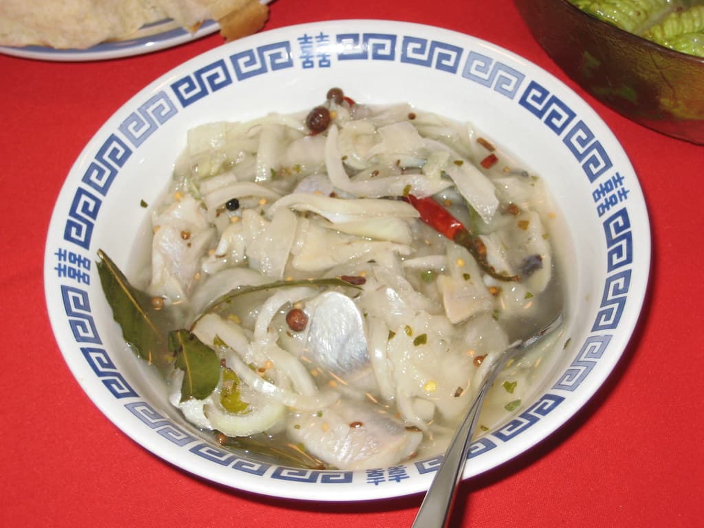 Pickled Herring prepared as a finished dish