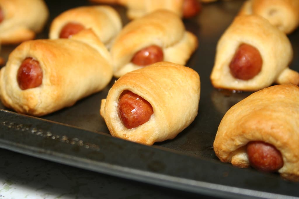 Pigs in a Blanket prepared as a finished dish