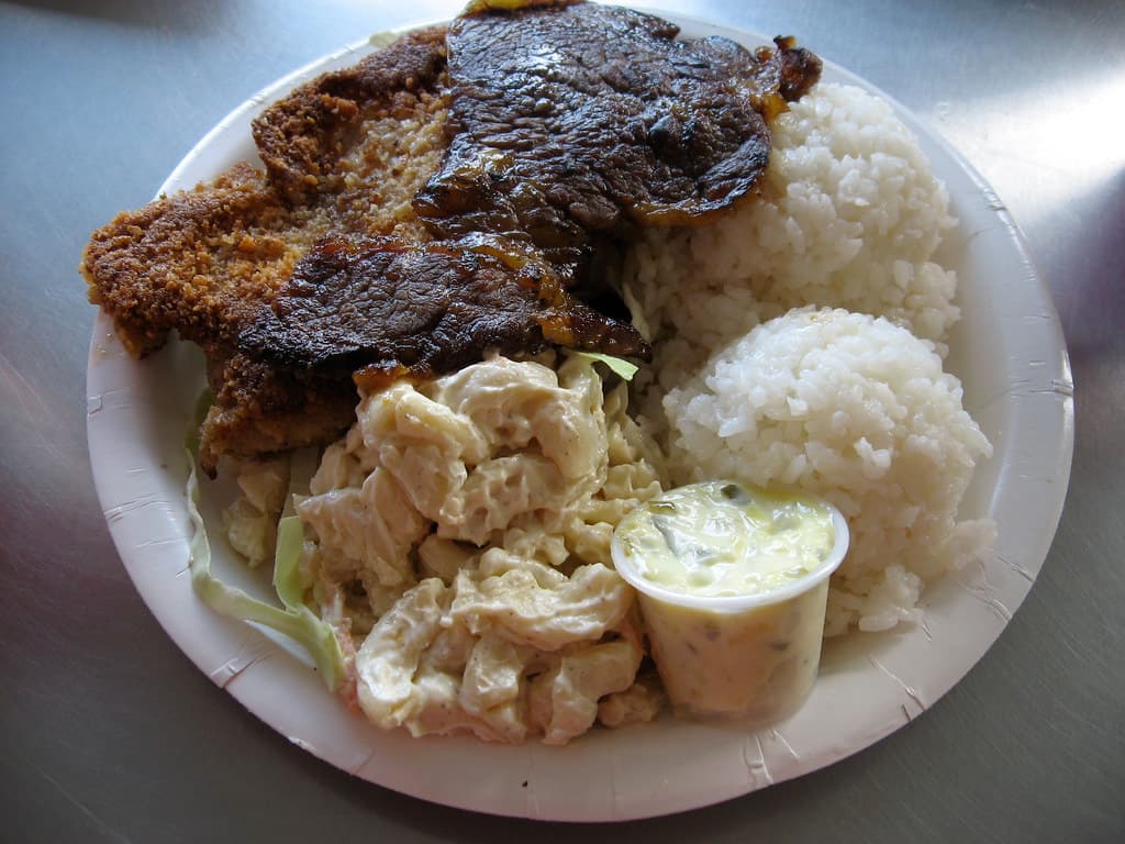 Plate Lunch prepared as a finished dish
