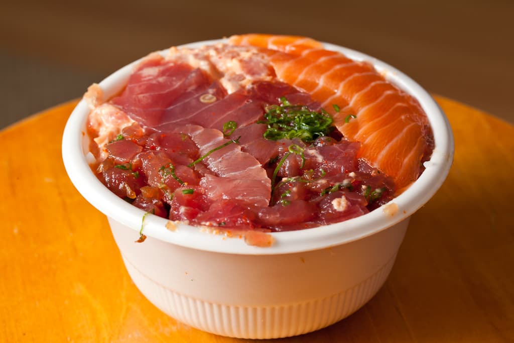 Poke prepared as a finished dish
