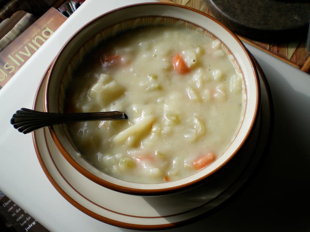Potato Soup prepared as a finished dish