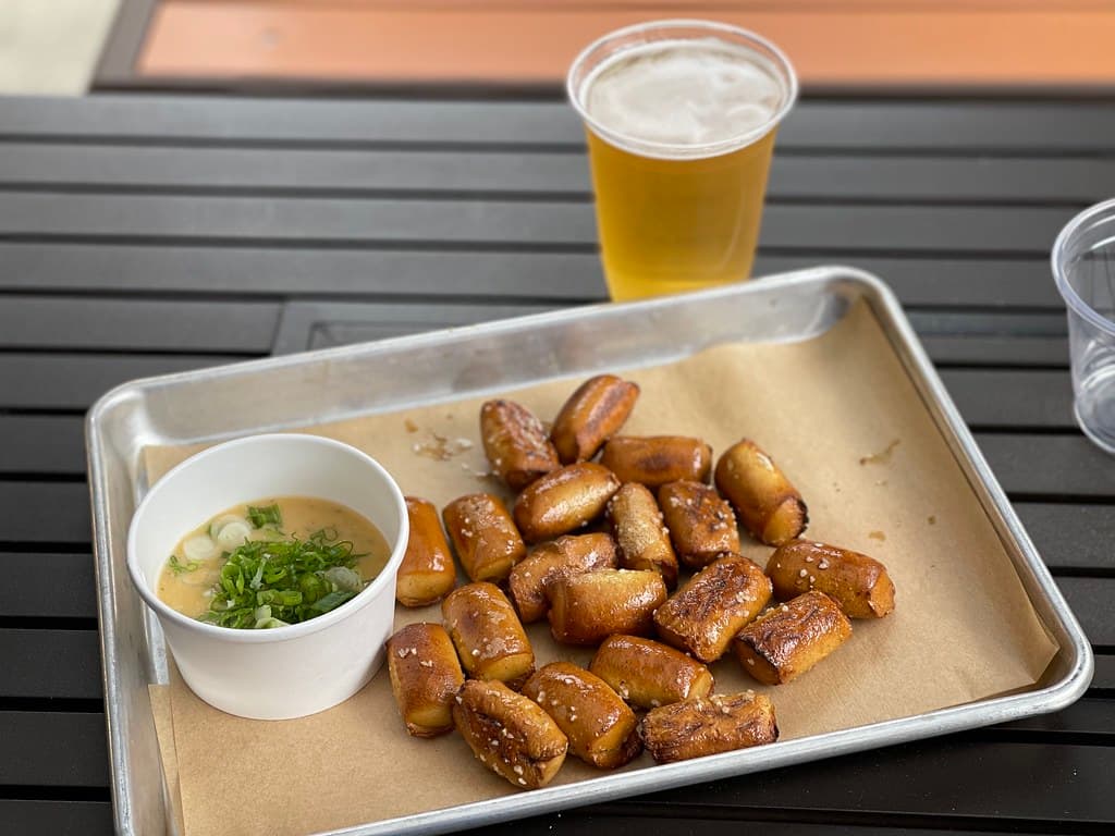 Pretzel Bites prepared as a finished dish