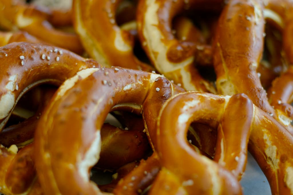 Pretzels prepared as a finished dish