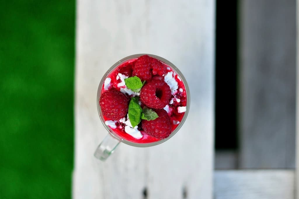 Raspberry Smoothie prepared as a finished dish