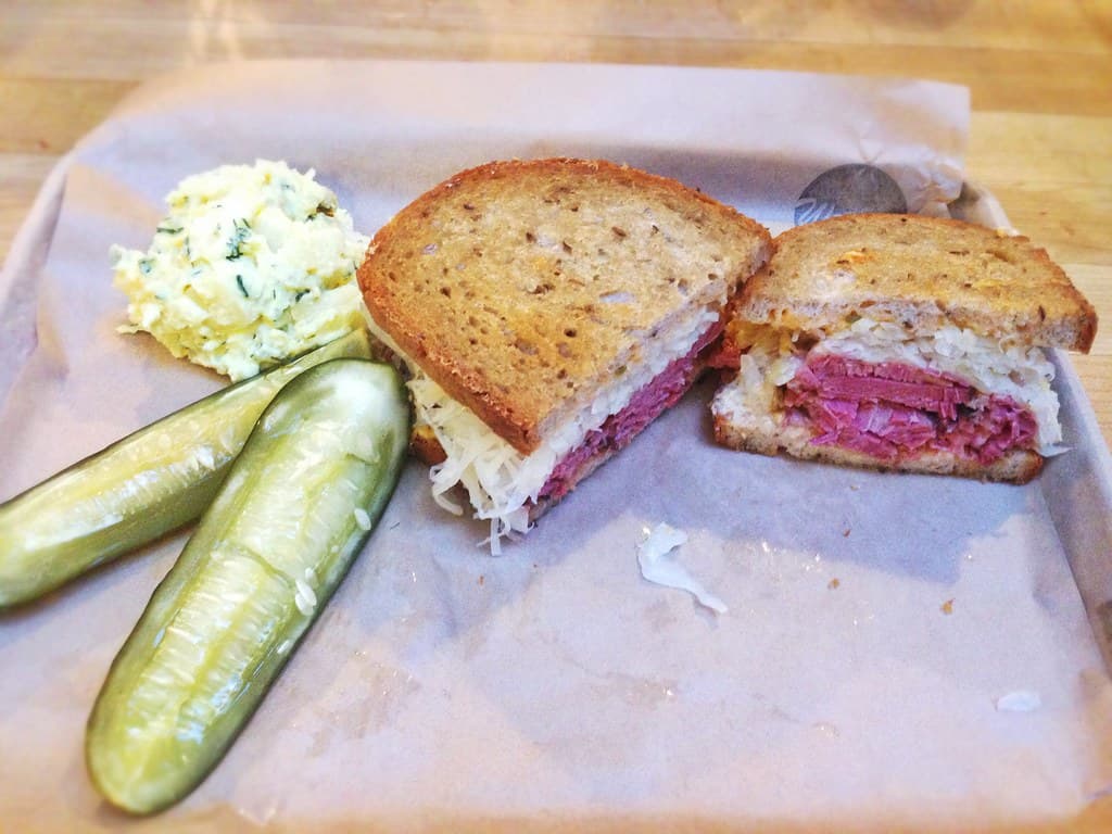 Reuben prepared as a finished dish