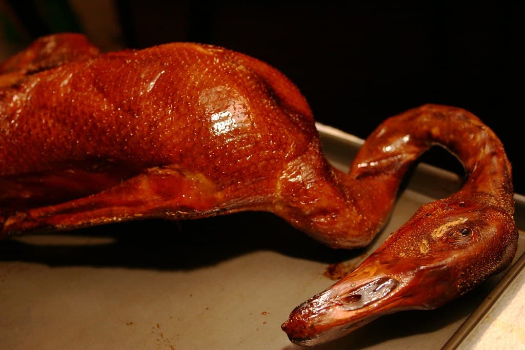 Roast Goose prepared as a finished dish