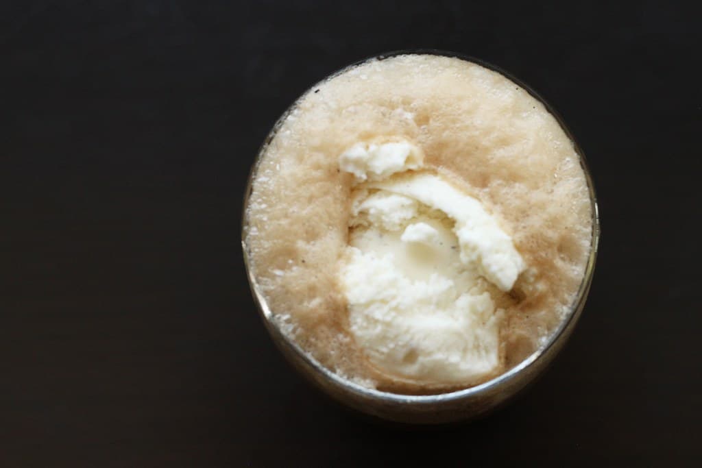 Root Beer Float prepared as a finished dish