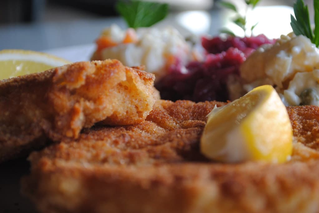 Schnitzel prepared as a finished dish
