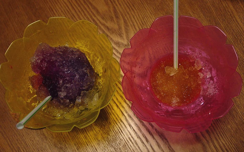 Shave Ice prepared as a finished dish