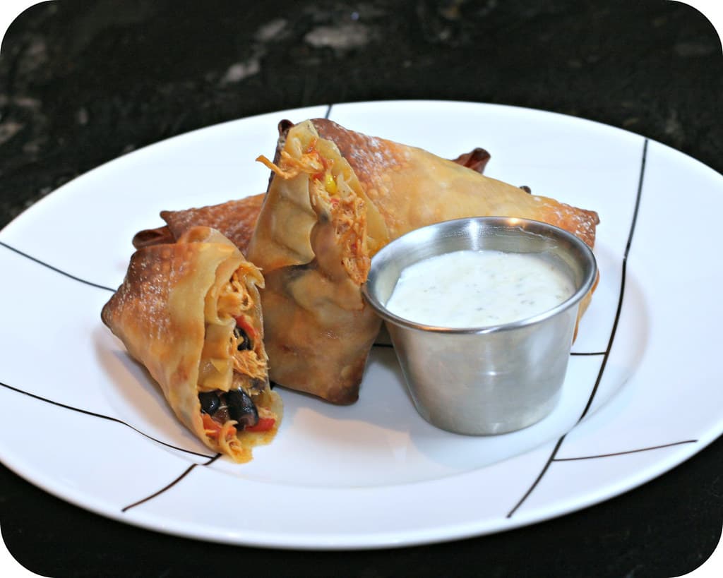 Southwest Egg Rolls prepared as a finished dish