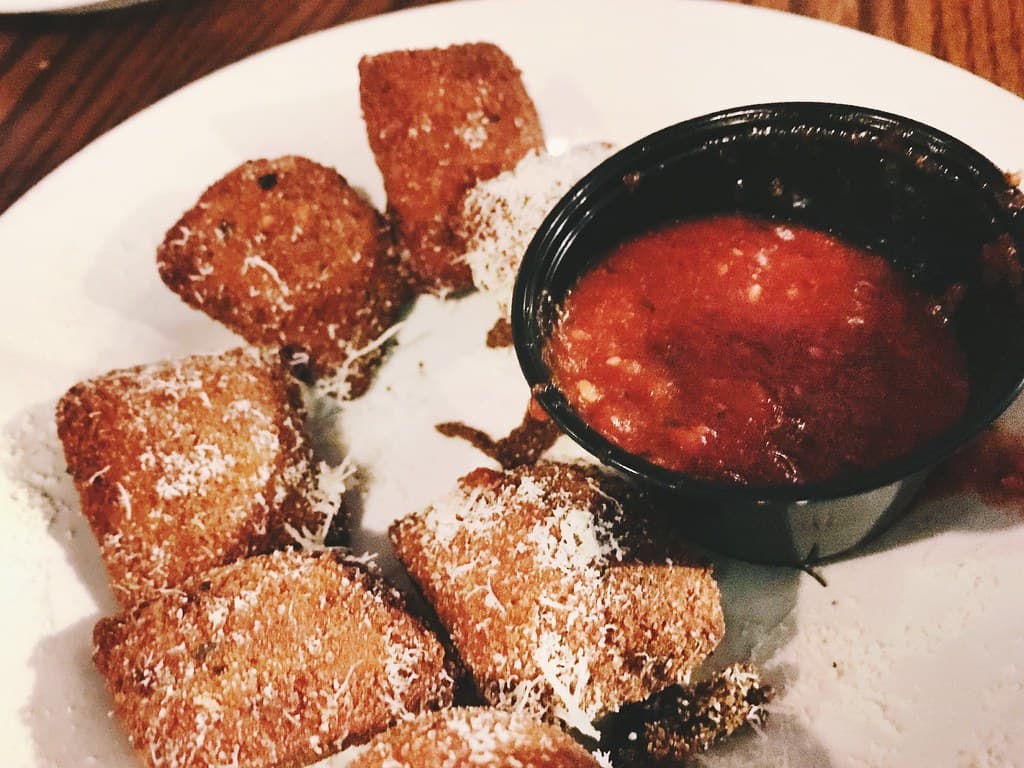 St. Louis Toasted Ravioli prepared as a finished dish