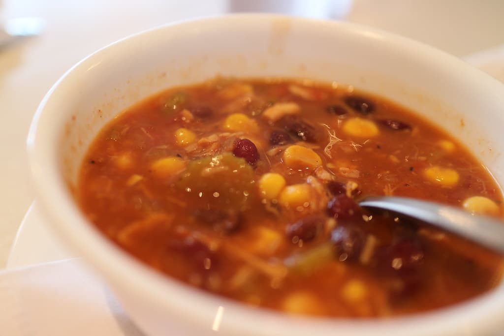 Taco Soup prepared as a finished dish