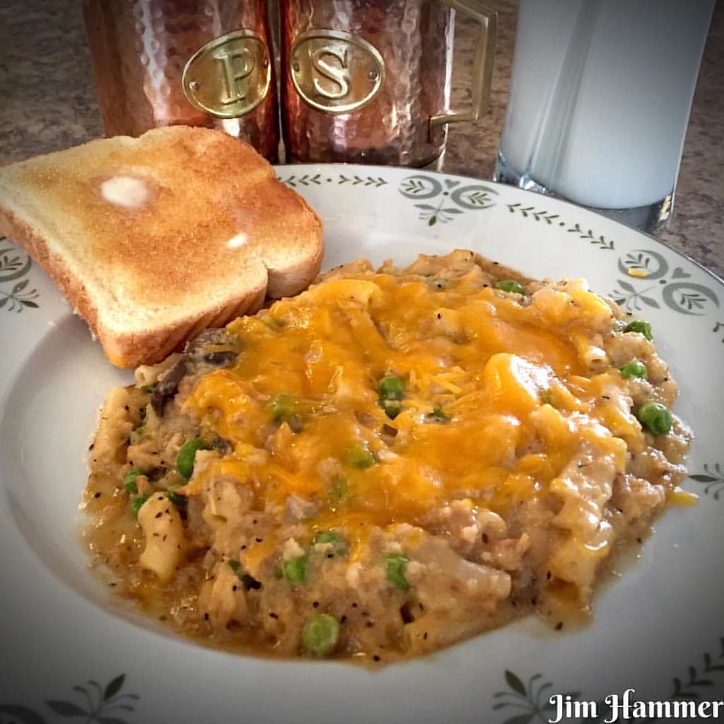 Tuna Noodle Casserole prepared as a finished dish