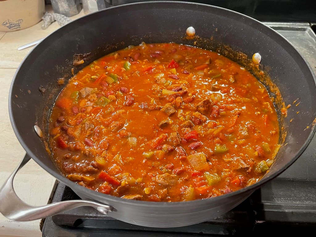 Venison Chili prepared as a finished dish