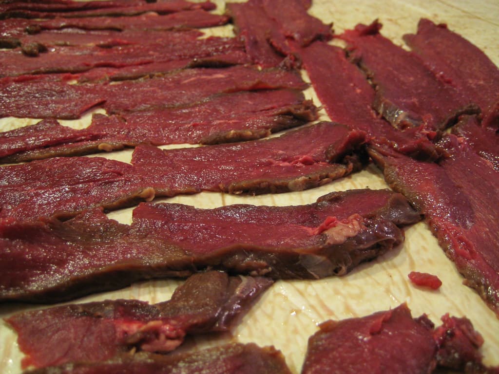Venison Jerky prepared as a finished dish