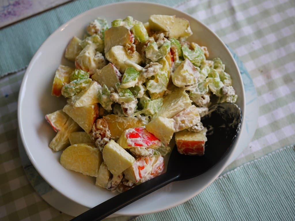 Waldorf Salad prepared as a finished dish